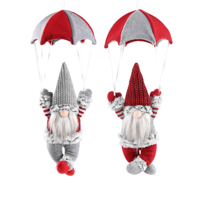 Wholesale Christmas Scene Decorations Christmas Faceless Skydiving Old Man Parachute Christmas Window Hanging Decoration Gifts