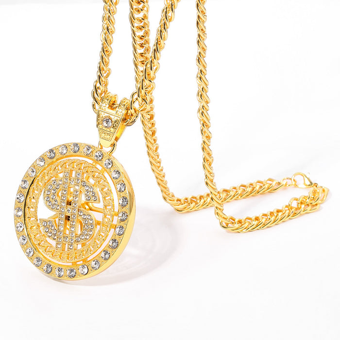 Wholesale Stylish Rotatable Letter Pendant Necklaces