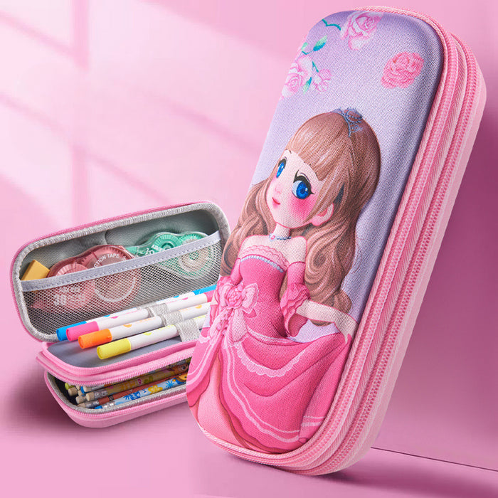 Wholesale 3D Children Cartoon Large Capacity Leather Pencil Case JDC-PC-QQBB005