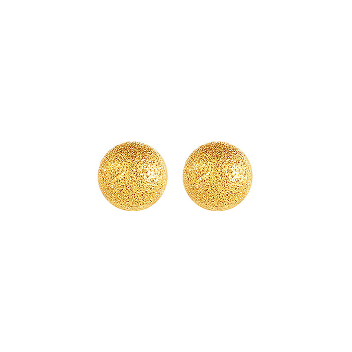 Wholesale 12Pcs/pack Copper Gold-plated Frosted Smooth Round Exquisite Earrings Simple Earrings JDC-ES-XP002