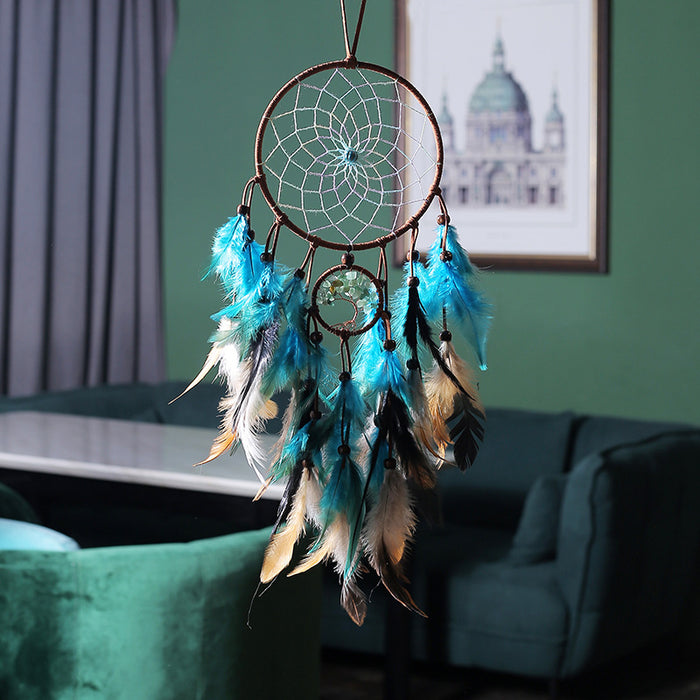 Wholesale Handmade Feather Dreamcatcher Tree of Life Hanging Ornament Decorative Home Accessory