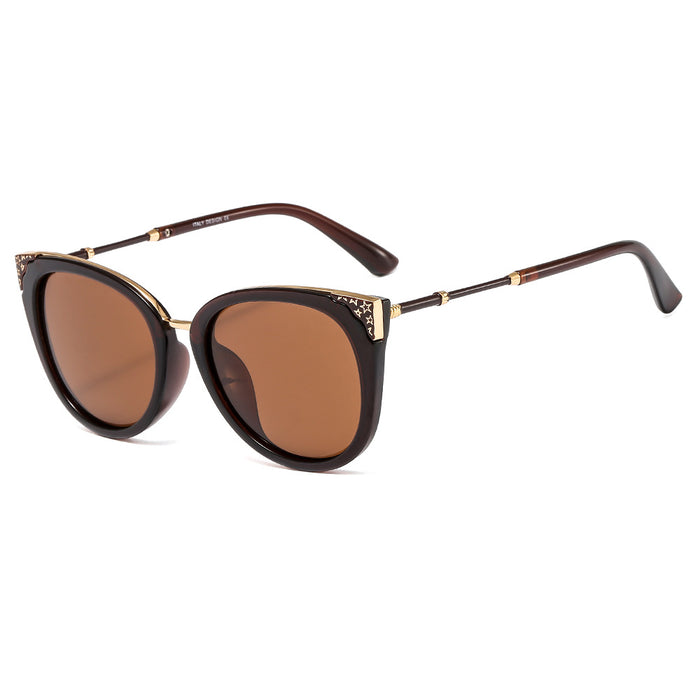 Wholesale Women' s Polarized Cat-Eye Sunglasses with Star Accents