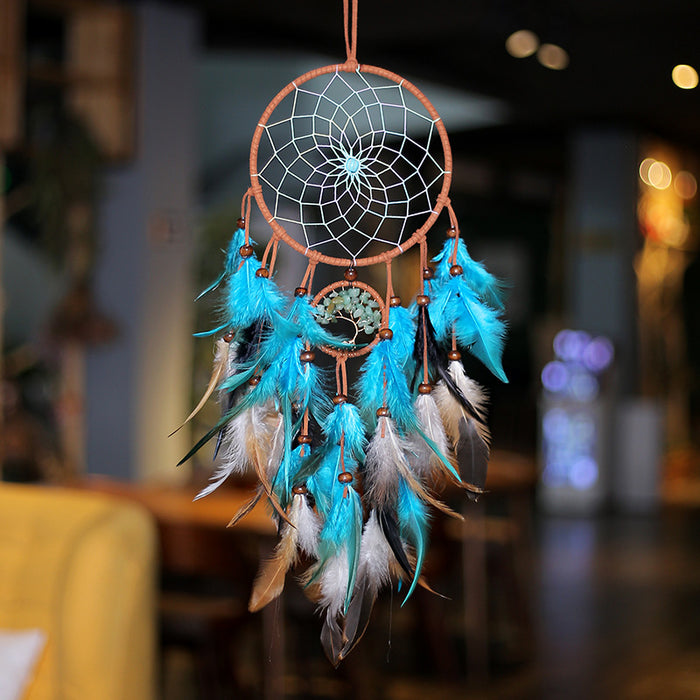 Wholesale Handmade Feather Dreamcatcher Tree of Life Hanging Ornament Decorative Home Accessory