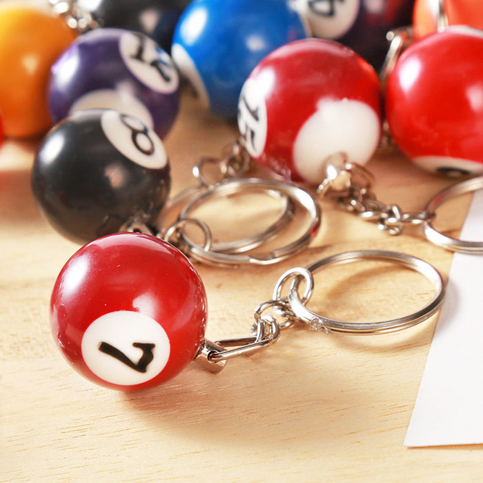 Wholesale Mini Simulation Billiards Keychain Colorful Billiards Accessories Pendant Billiards