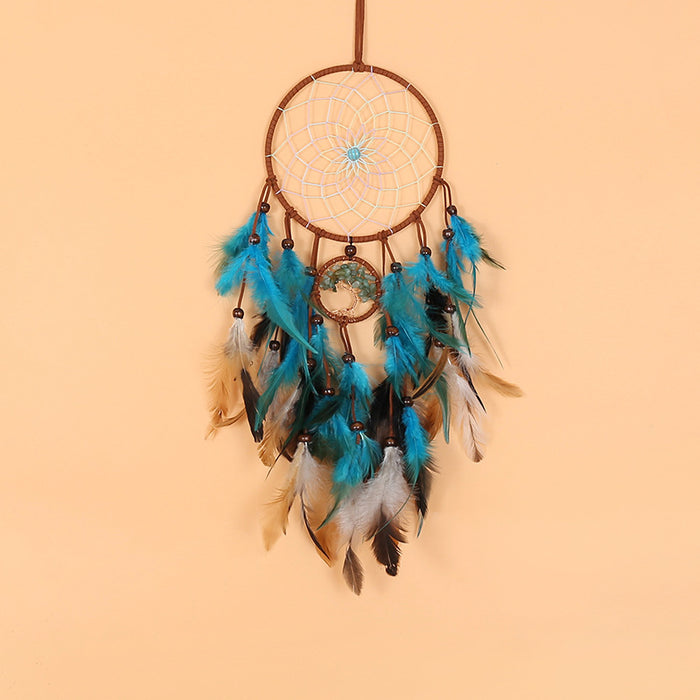 Wholesale Handmade Feather Dreamcatcher Tree of Life Hanging Ornament Decorative Home Accessory