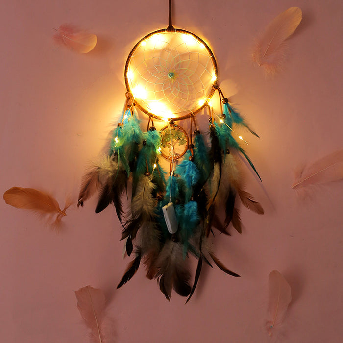 Wholesale Handmade Feather Dreamcatcher Tree of Life Hanging Ornament Decorative Home Accessory