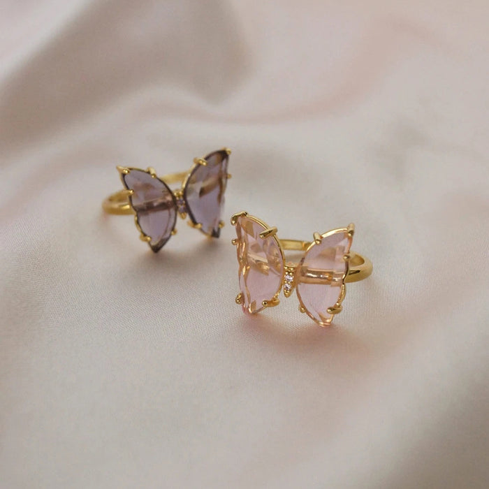 Wholesale Personalized jewelry, fashionable gold-plated bow ring, metal open-end ring