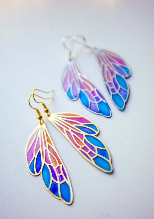 Wholesale Gradient Rainbow Wings Butterfly Wings Earrings Dreamy