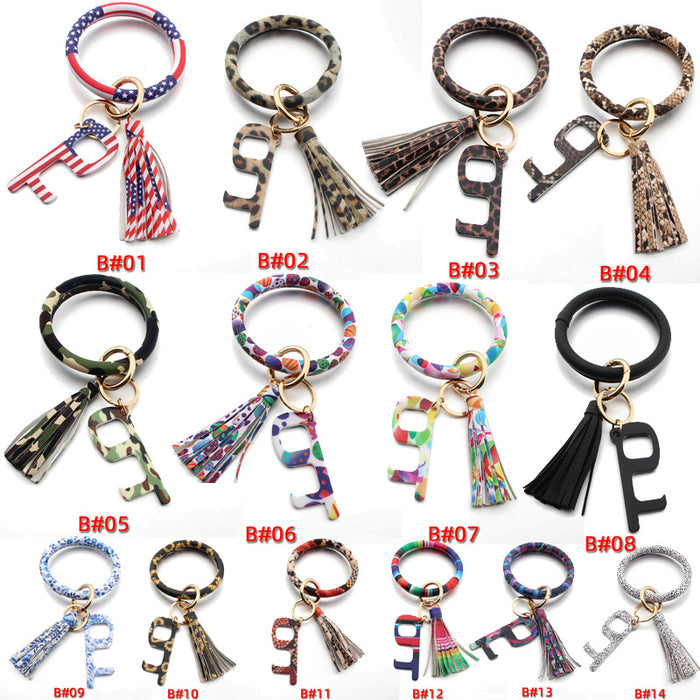 Wholesale PU Leather Bracelet Keychain JDC-KC-NuoYi020