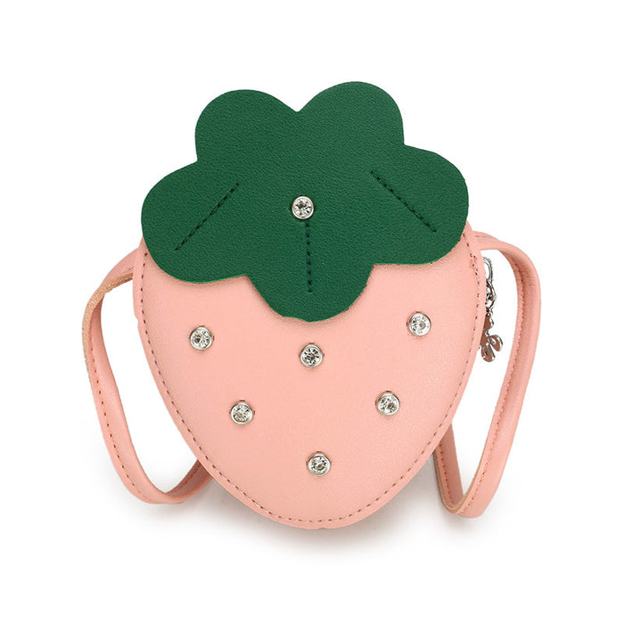 Wholesale Autumn and Winter Cartoon Cute Children's Diagonal Cross Small Bag Strawberry Rhinestone Western-style Princess Coin Purse JDC-SD-JF006