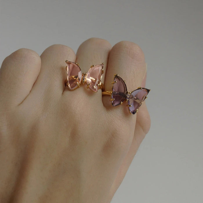 Wholesale Personalized jewelry, fashionable gold-plated bow ring, metal open-end ring