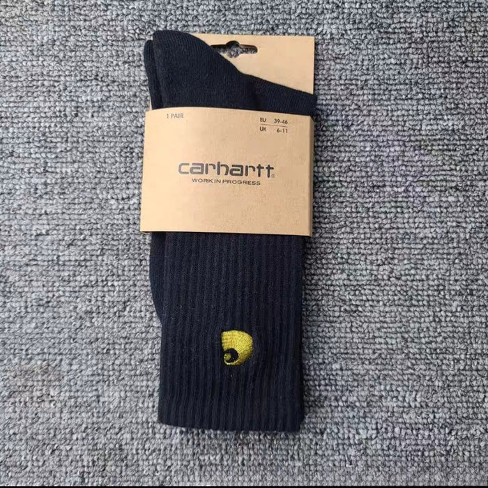 Wholesale Cotton Carhartt Terry Sole Embroidery Black and White Socks JDC-SK-Kuos005