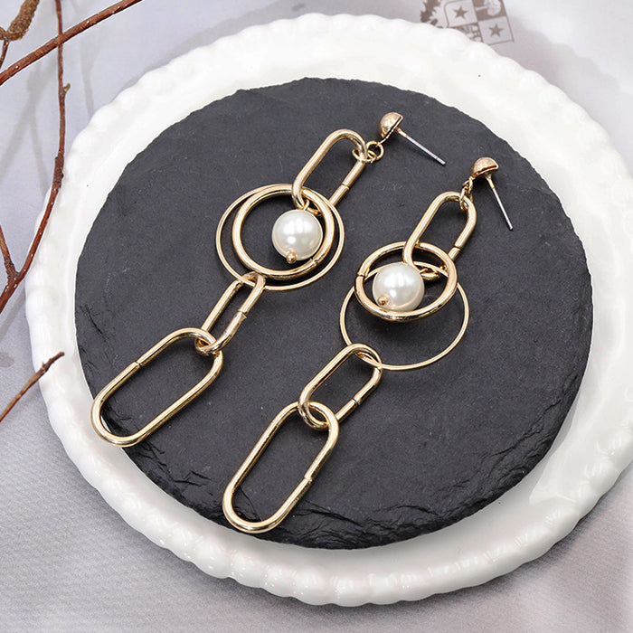 Wholesale Metal Circle Chain Earrings JDC-ES-YaXue007