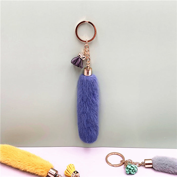 Wholesale Creative Tassel Keychain Cute Bag Cartoon Plush Pendant Car Key Chain Ring Pendant Accessories Small Gift
