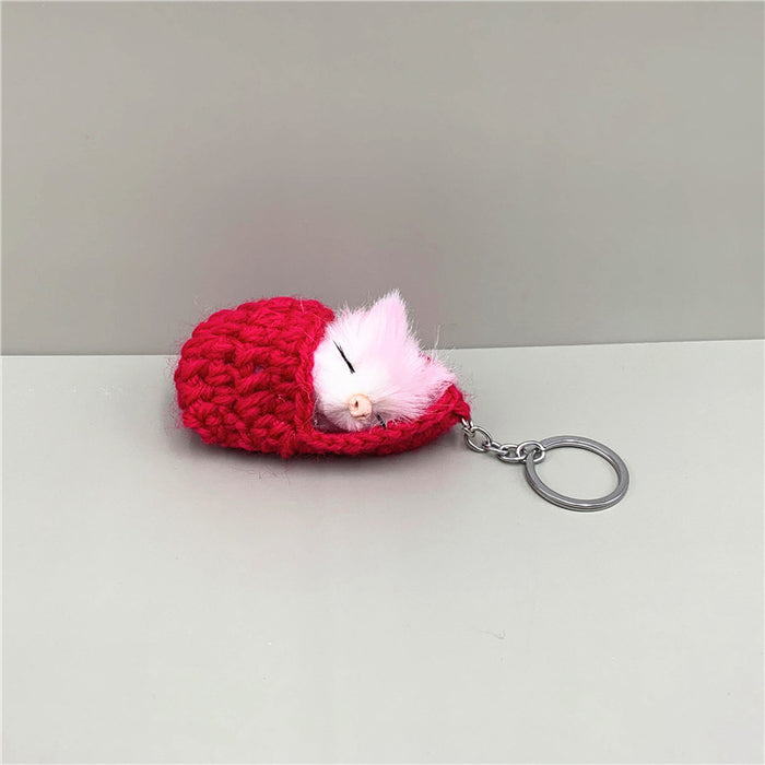 Wholesale Cute Sleeping Cat Plush Keychain JDC-KC-KaiY008