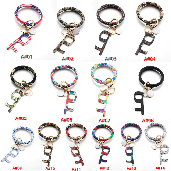 Wholesale PU Leather Bracelet Keychain JDC-KC-NuoYi020