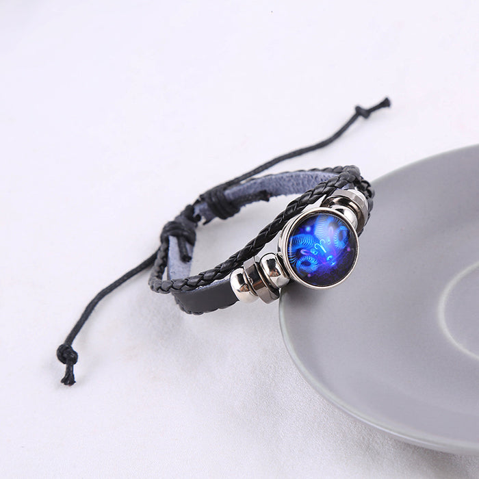 Wholesale Twelve Constellations Luminous Braided Bracelet JDC-BT-Shengy007