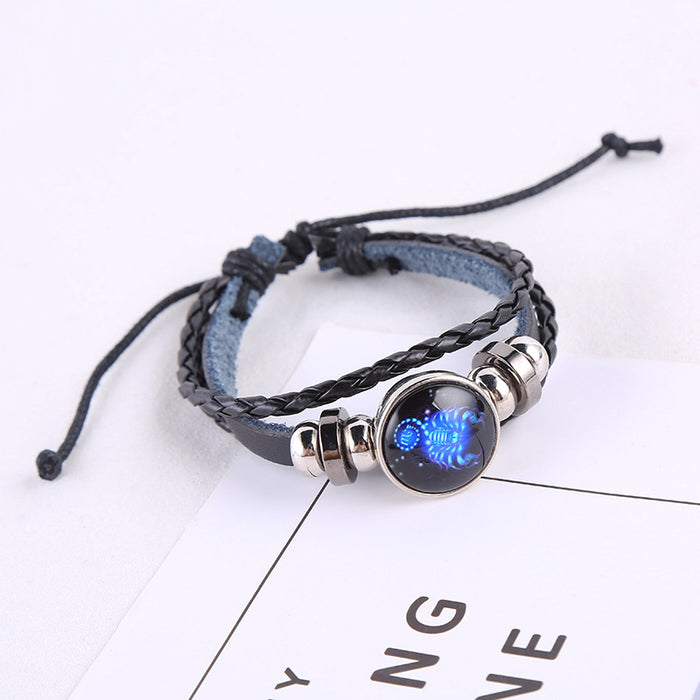 Wholesale Twelve Constellations Luminous Braided Bracelet JDC-BT-Shengy007