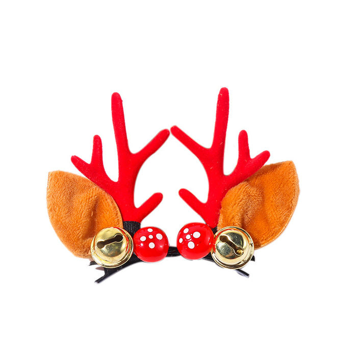 Wholesale Christmas Headdress Antlers Kidsren' s Hairpin Christmas Hairpin Hair Ball Duckbill Clip Cute Deer Bangs Hairpin