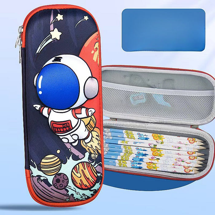 Wholesale 3D Children Cartoon Large Capacity Leather Pencil Case JDC-PC-QQBB004