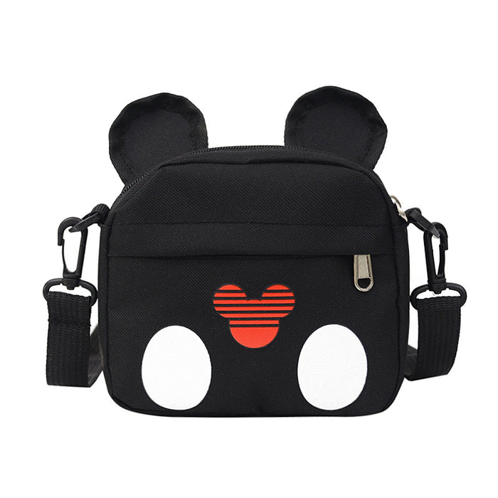 Wholesale Children's crossbody bag, fashionable small bag, cute cartoon canvas bag, stylish and trendy one shoulder little girl's bag