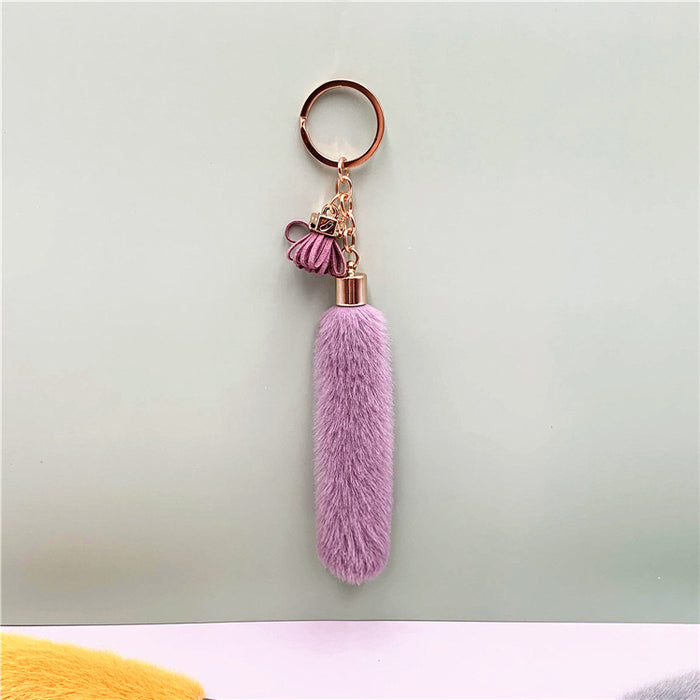 Wholesale Creative Tassel Keychain Cute Bag Cartoon Plush Pendant Car Key Chain Ring Pendant Accessories Small Gift
