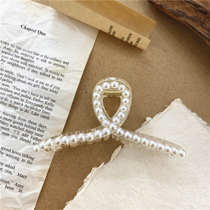 Wholesale Transparent Pearl Clip Korean Creative Bath Pearl Hairpin Trendy Transparent Color Clip