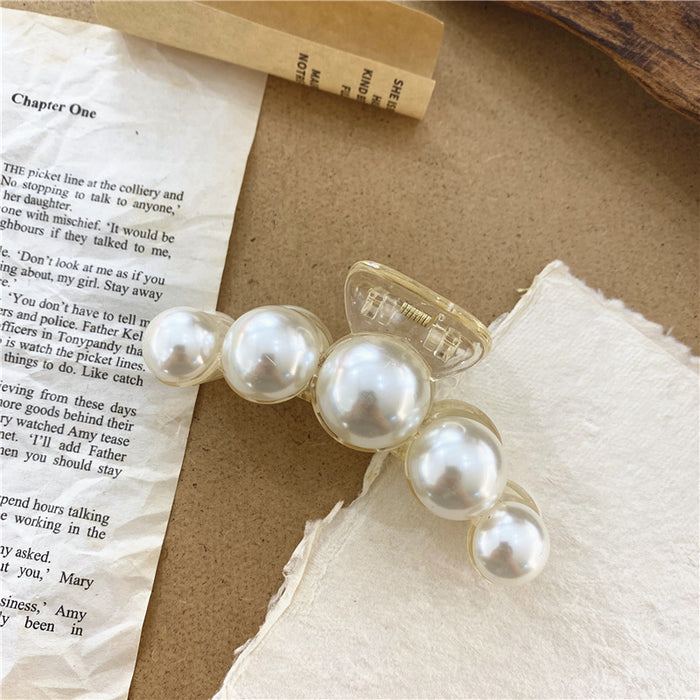 Wholesale Transparent Pearl Clip Korean Creative Bath Pearl Hairpin Trendy Transparent Color Clip