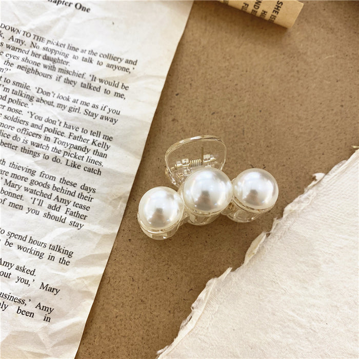 Wholesale Transparent Pearl Clip Korean Creative Bath Pearl Hairpin Trendy Transparent Color Clip