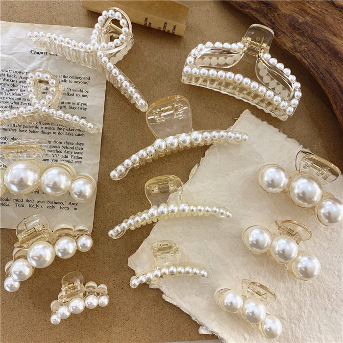 Wholesale Transparent Pearl Clip Korean Creative Bath Pearl Hairpin Trendy Transparent Color Clip