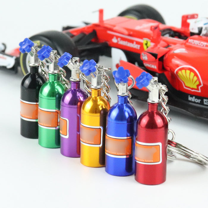 Wholesale Foreign trade hot sale key chain creative metal turbine cartoon auto parts nitrogen bottle key chain