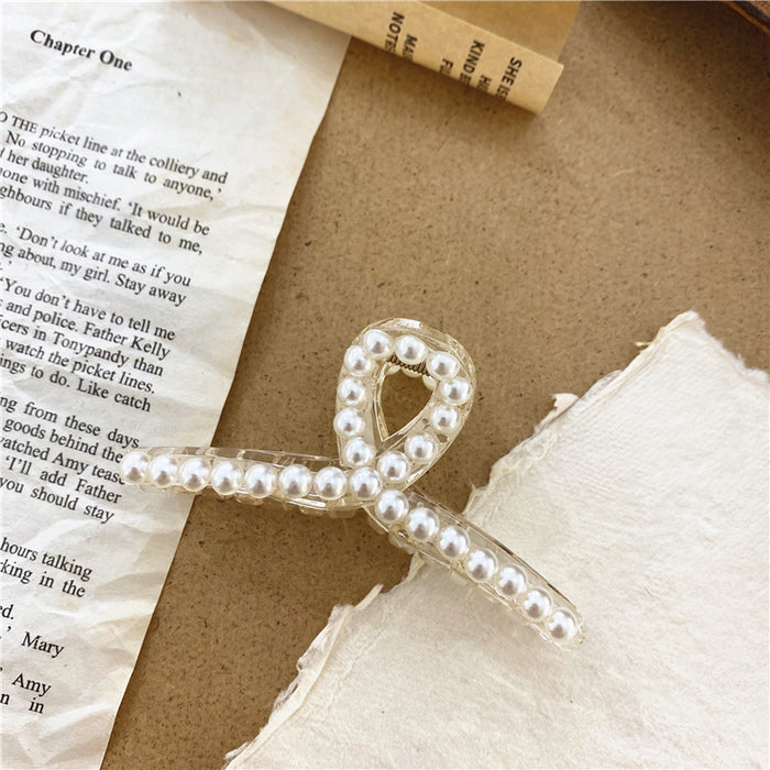 Wholesale Transparent Pearl Clip Korean Creative Bath Pearl Hairpin Trendy Transparent Color Clip