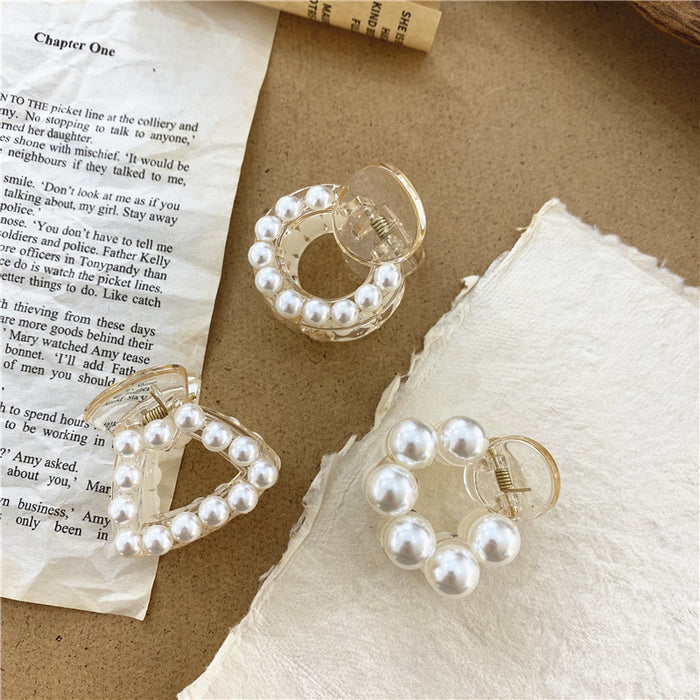 Wholesale Transparent Pearl Clip Korean Creative Bath Pearl Hairpin Trendy Transparent Color Clip