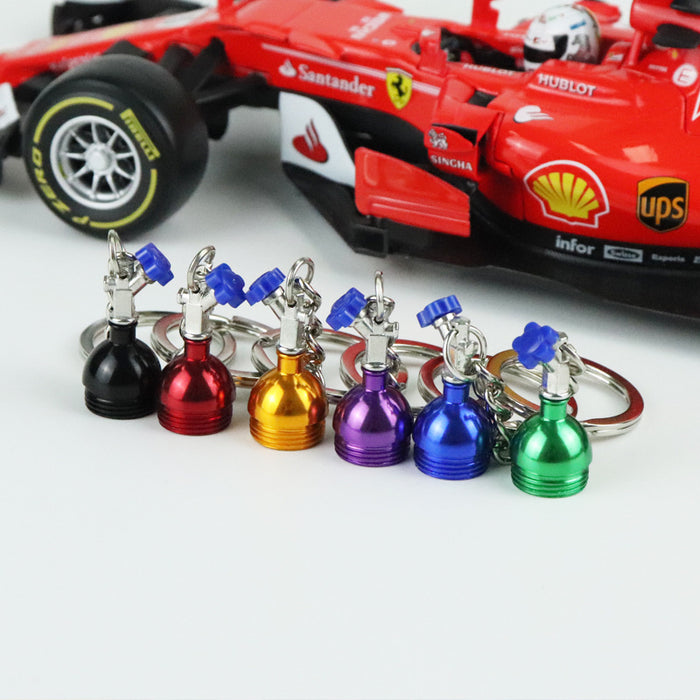 Wholesale Foreign trade hot sale key chain creative metal turbine cartoon auto parts nitrogen bottle key chain