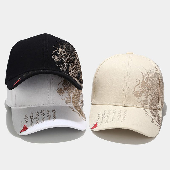 Wholesale dragon pattern baseball cap men's outdoor casual peaked cap Women's trendy sun protection sun hat