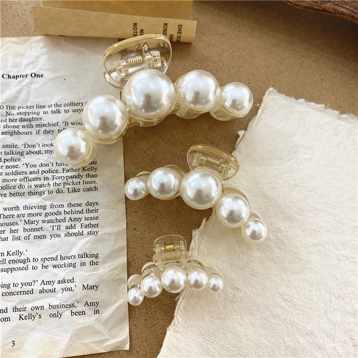 Wholesale Transparent Pearl Clip Korean Creative Bath Pearl Hairpin Trendy Transparent Color Clip