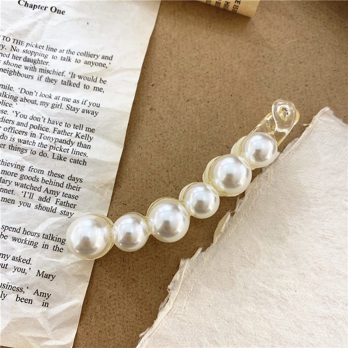 Wholesale Transparent Pearl Clip Korean Creative Bath Pearl Hairpin Trendy Transparent Color Clip