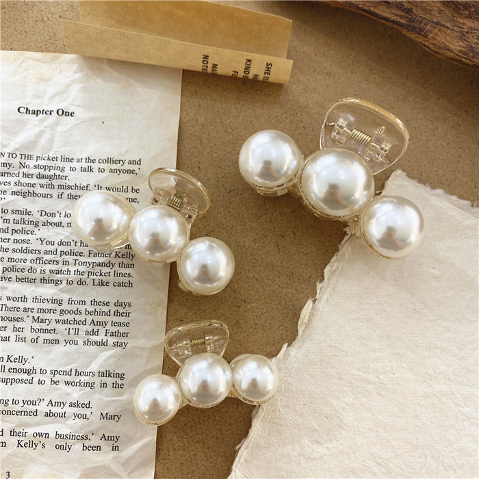 Wholesale Transparent Pearl Clip Korean Creative Bath Pearl Hairpin Trendy Transparent Color Clip