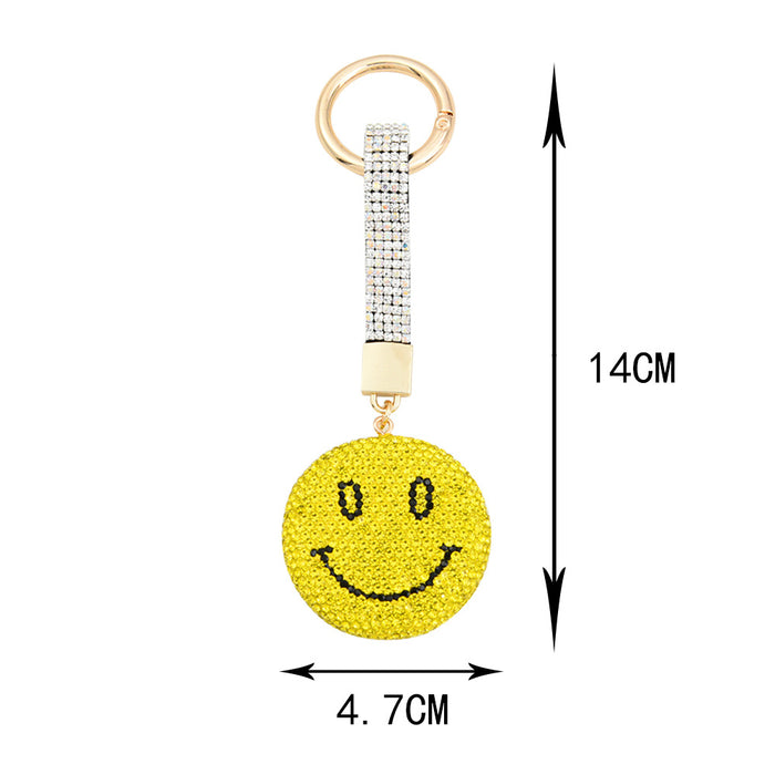 Wholesale Cute Smiley Keychain Exquisite Micro-inlaid Diamond Keychain Bag Car Hanging Gifts