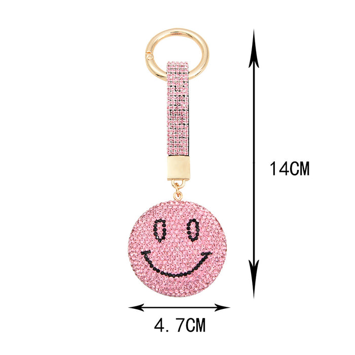 Wholesale Cute Smiley Keychain Exquisite Micro-inlaid Diamond Keychain Bag Car Hanging Gifts