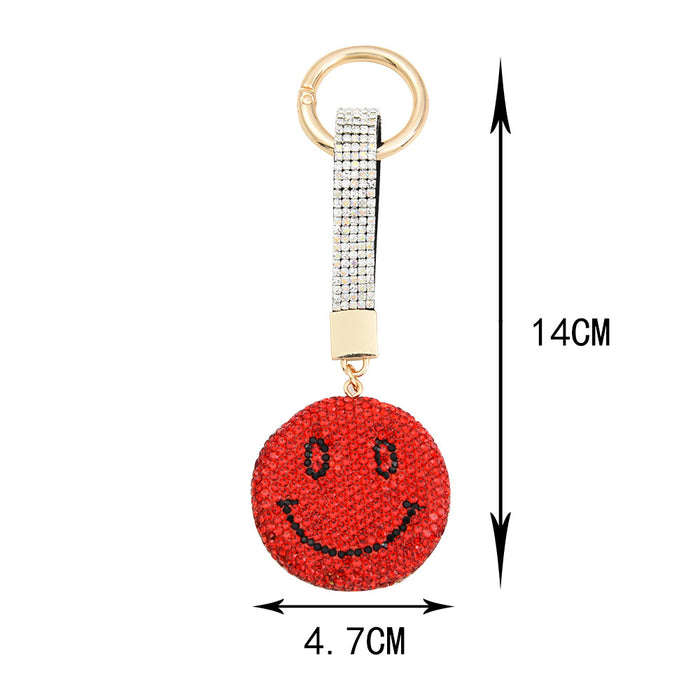 Wholesale Cute Smiley Keychain Exquisite Micro-inlaid Diamond Keychain Bag Car Hanging Gifts