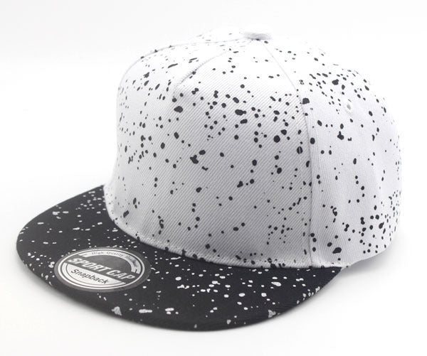 Wholesale Trendy Inkjet Print Kids Flat Brim Baseball Cap Adjustable Black Casual Street Style
