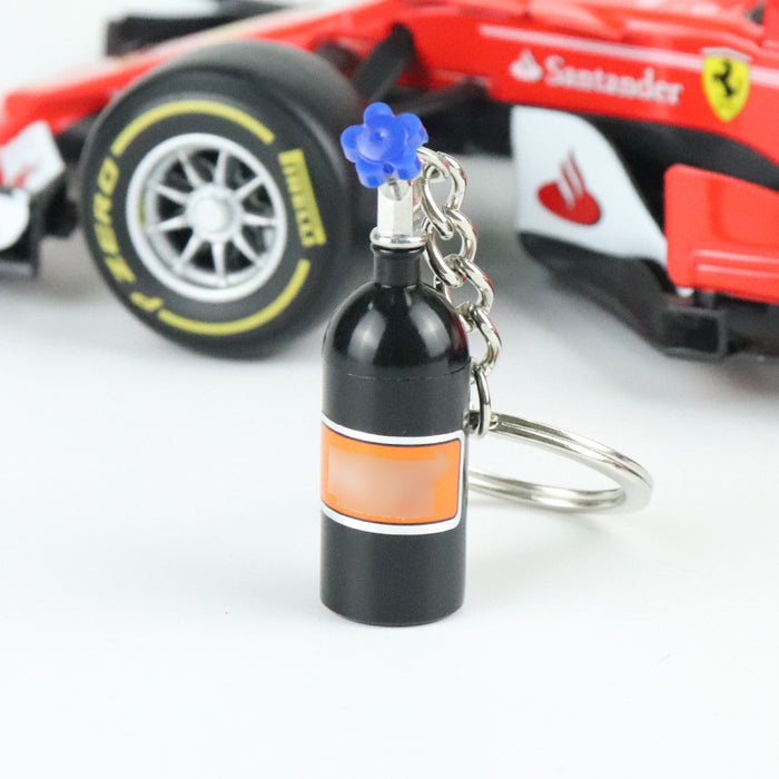 Wholesale Foreign trade hot sale key chain creative metal turbine cartoon auto parts nitrogen bottle key chain