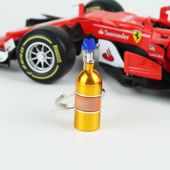 Wholesale Foreign trade hot sale key chain creative metal turbine cartoon auto parts nitrogen bottle key chain