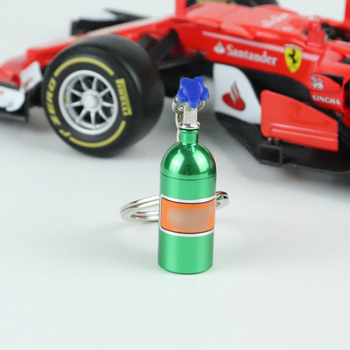 Wholesale Foreign trade hot sale key chain creative metal turbine cartoon auto parts nitrogen bottle key chain