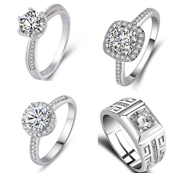 Wholesale Moissanite Eight Hearts and Eight Arrows Ring for Women One Carat Simple Classic Six-Claw Wedding Ring