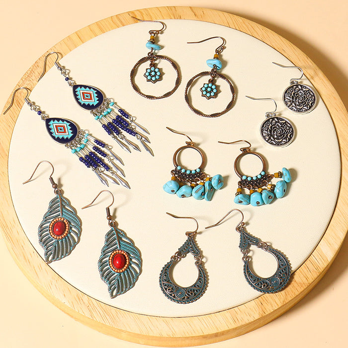Wholesale Bohemian Geometric Hollow Tassel Earrings for Party Fashion Accessory MOQ≥2