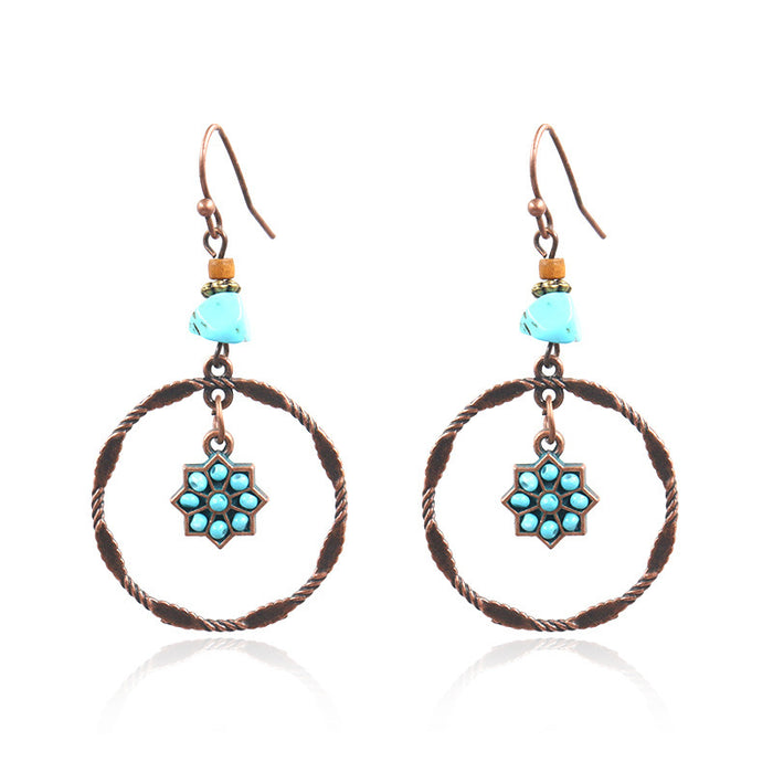 Wholesale Bohemian Geometric Hollow Tassel Earrings for Party Fashion Accessory MOQ≥2