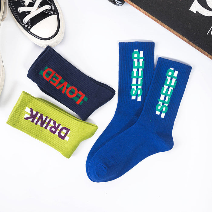 Wholesale Personalized Creative Alphabet Skateboarding Socks Sports Socks