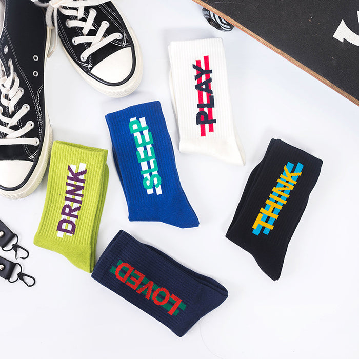 Wholesale Personalized Creative Alphabet Skateboarding Socks Sports Socks